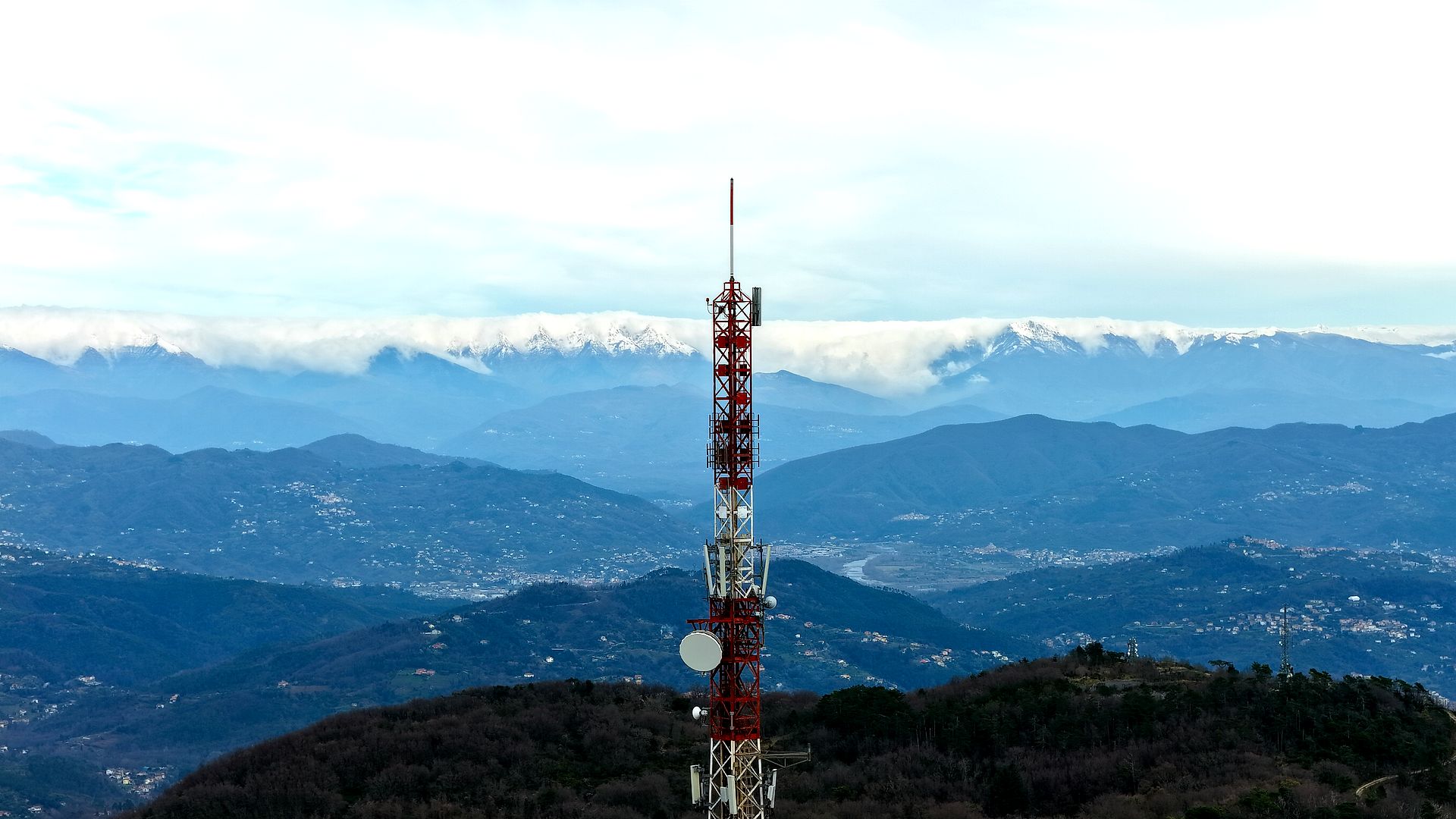 Colle del Telegrafo — fotografia aerea con drone, Appennino Spezzino